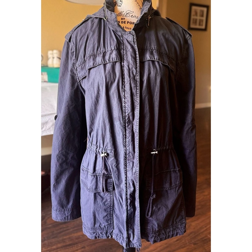 Levi's Women's Navy Lightweight Military Anorak Hooded Utility Jacket